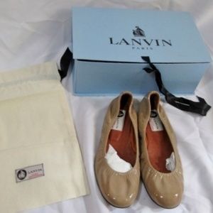 NEW Womens LANVIN PARIS Patent Leather Ballet Flat